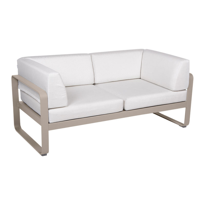 Load image into Gallery viewer, Fermob Bellevie 2-Seater Club Sofa – Nutmeg frame with Off-White fabric cushions
