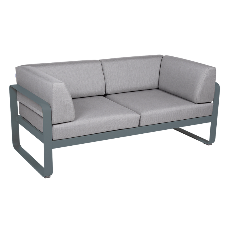 Load image into Gallery viewer, Fermob Bellevie 2-Seater Club Sofa – Storm Grey frame with Flannel Grey fabric cushions
