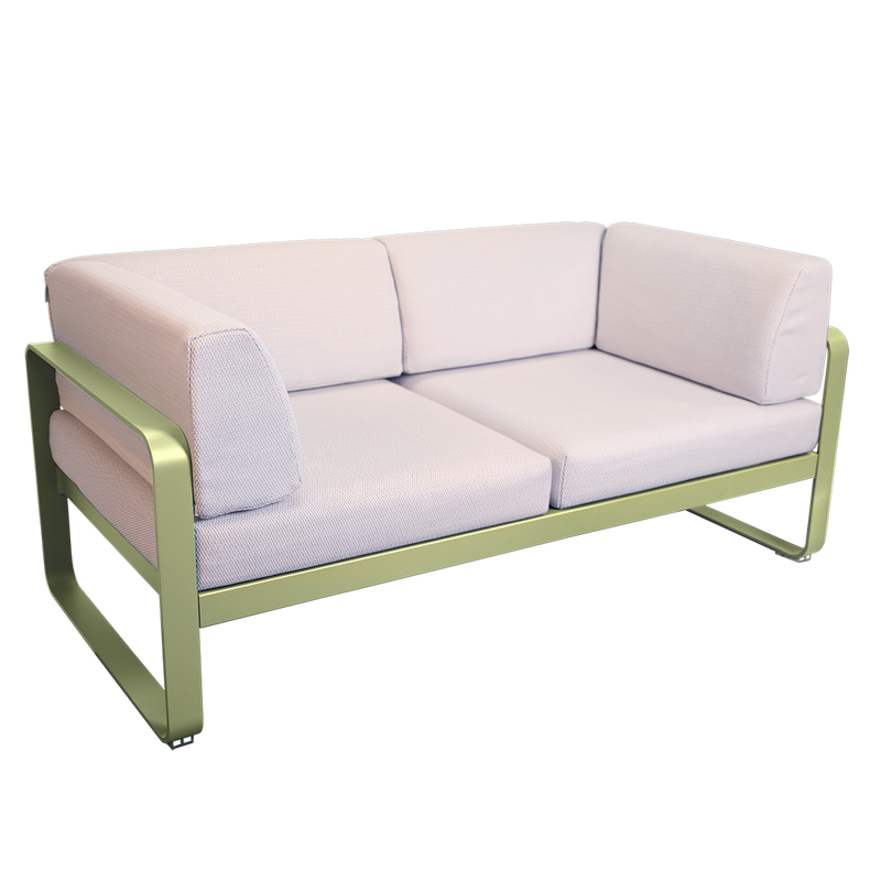 Load image into Gallery viewer, Fermob Bellevie 2-Seater Club Sofa – Willow Green frame with Pearl fabric cushions
