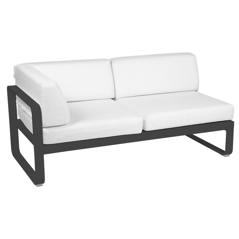 Load image into Gallery viewer, Fermob Bellevie 2-Seater Left Corner Module – Anthracite frame with Off-White fabric cushions
