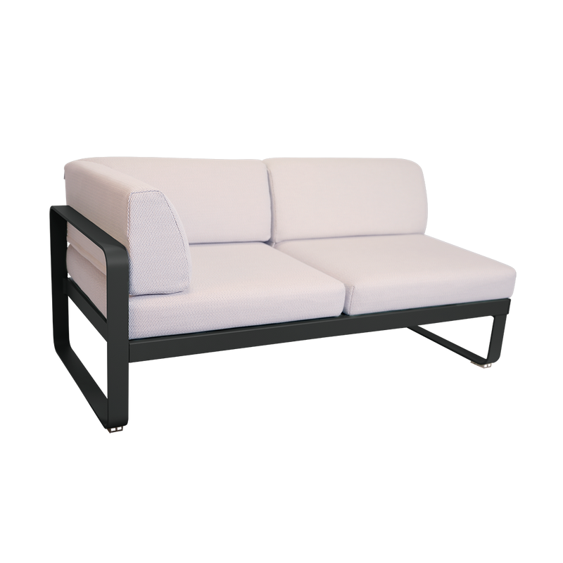 Load image into Gallery viewer, Fermob Bellevie 2-Seater Left Corner Module – Anthracite frame with Pearl fabric cushions
