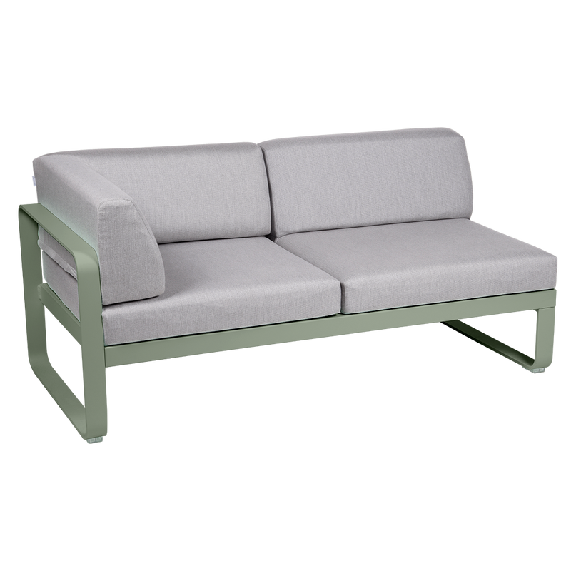 Load image into Gallery viewer, Fermob Bellevie 2-Seater Left Corner Module – Cactus frame with Flannel Grey fabric cushions
