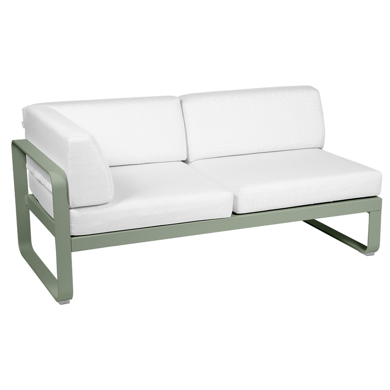 Load image into Gallery viewer, Fermob Bellevie 2-Seater Left Corner Module – Cactus frame with Off-White fabric cushions
