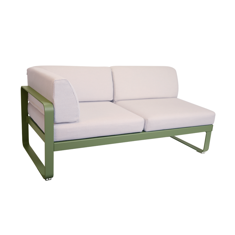 Load image into Gallery viewer, Fermob Bellevie 2-Seater Left Corner Module – Cactus frame with Pearl fabric cushions
