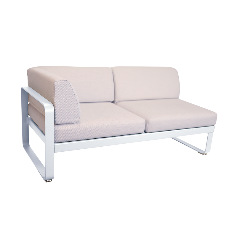 Load image into Gallery viewer, Fermob Bellevie 2-Seater Left Corner Module – Cotton White frame with Pearl fabric cushions
