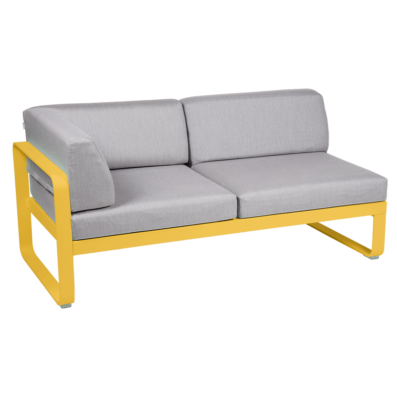 Load image into Gallery viewer, Fermob Bellevie 2-Seater Left Corner Module – Honey frame with Flannel Grey fabric cushions
