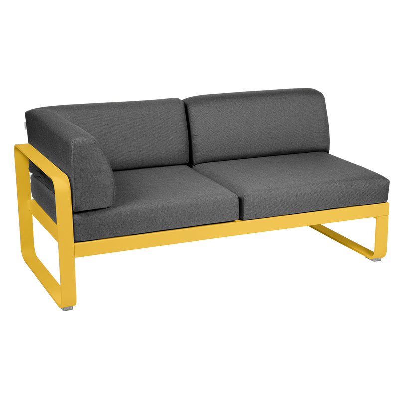 Load image into Gallery viewer, Fermob Bellevie 2-Seater Left Corner Module – Honey frame with Graphite Grey fabric cushions
