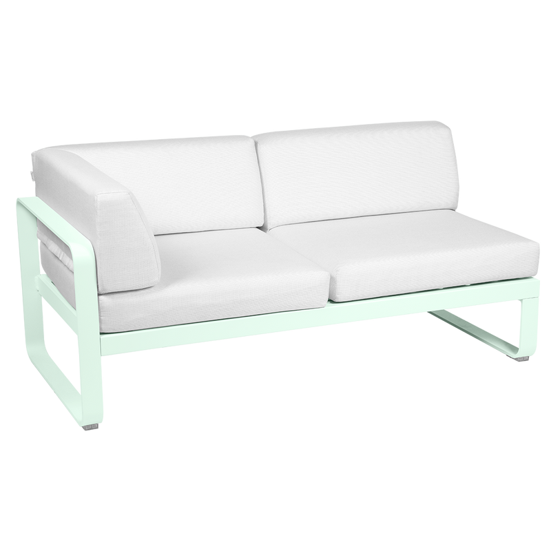 Load image into Gallery viewer, Fermob Bellevie 2-Seater Left Corner Module – Ice Mint frame with Off-White fabric cushions
