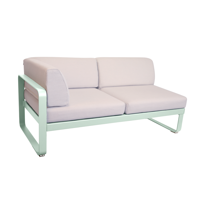 Load image into Gallery viewer, Fermob Bellevie 2-Seater Left Corner Module – Ice Mint frame with Pearl fabric cushions
