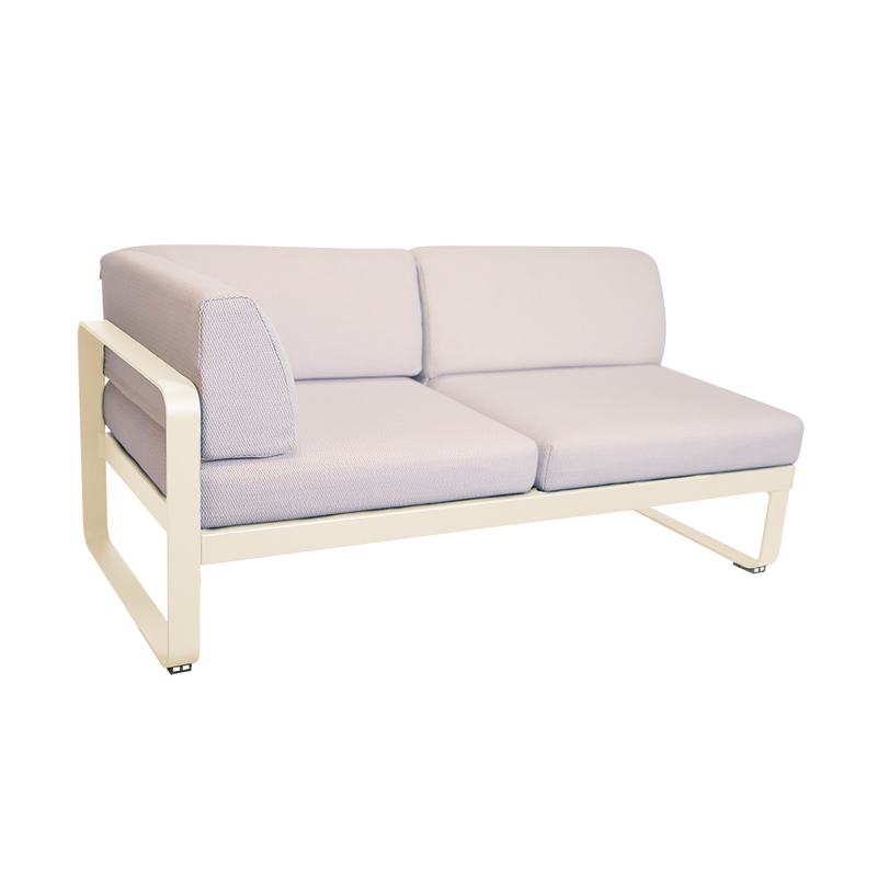 Load image into Gallery viewer, Fermob Bellevie 2-Seater Left Corner Module – Latte Beige frame with Pearl fabric cushions
