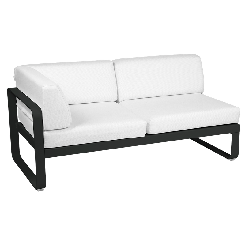 Load image into Gallery viewer, Fermob Bellevie 2-Seater Left Corner Module – Liquorice frame with Off-White fabric cushions
