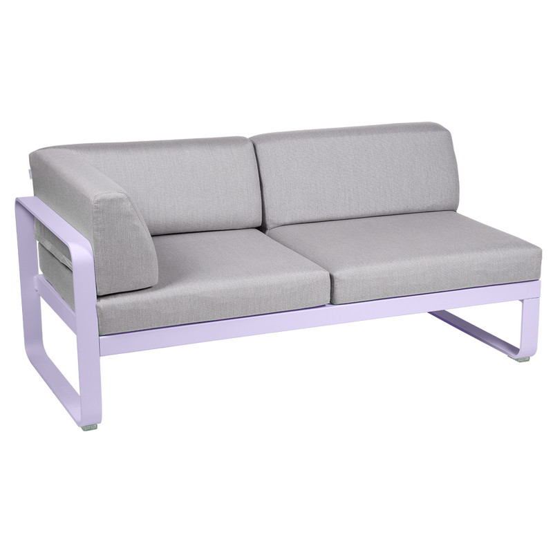 Load image into Gallery viewer, Fermob Bellevie 2-Seater Left Corner Module – Marshmallow frame with Flannel Grey fabric cushions
