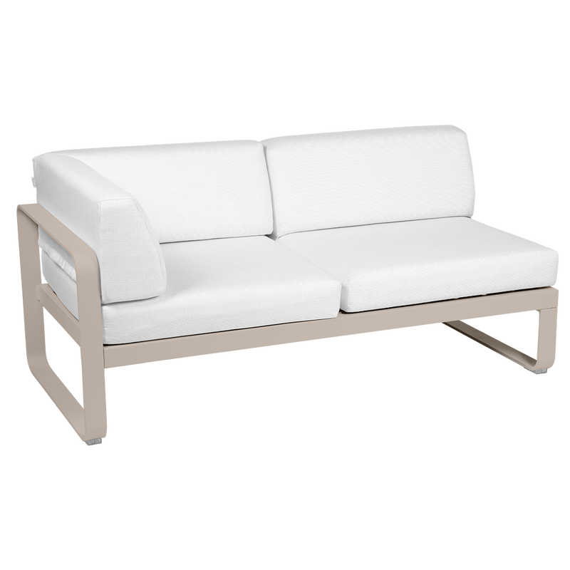 Load image into Gallery viewer, Fermob Bellevie 2-Seater Left Corner Module – Nutmeg frame with Off-White fabric cushions
