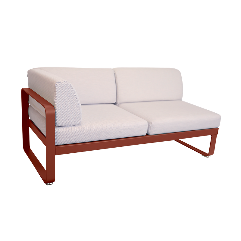 Load image into Gallery viewer, Fermob Bellevie 2-Seater Left Corner Module – Red Ochre frame with Pearl fabric cushions
