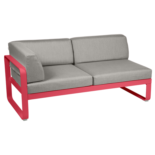Fermob Bellevie 2-Seater Left Corner Module – Rosalie frame with Grey Taupe fabric cushions