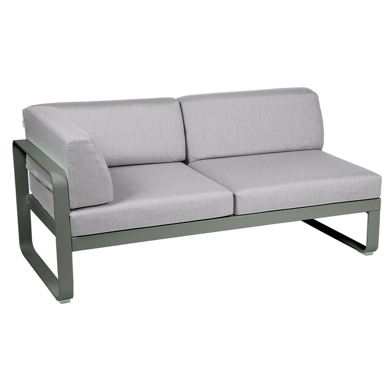 Load image into Gallery viewer, Fermob Bellevie 2-Seater Left Corner Module – Rosemary frame with Flannel Grey fabric cushions

