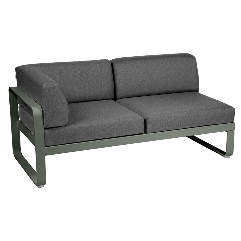 Load image into Gallery viewer, Fermob Bellevie 2-Seater Left Corner Module – Rosemary frame with Graphite Grey fabric cushions
