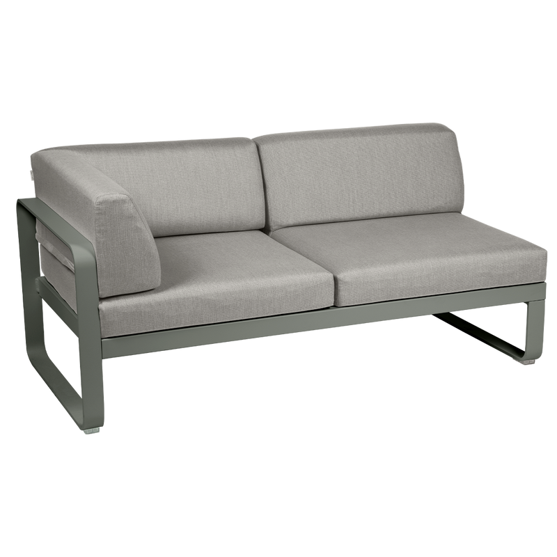 Load image into Gallery viewer, Fermob Bellevie 2-Seater Left Corner Module – Rosemary frame with Grey Taupe fabric cushions
