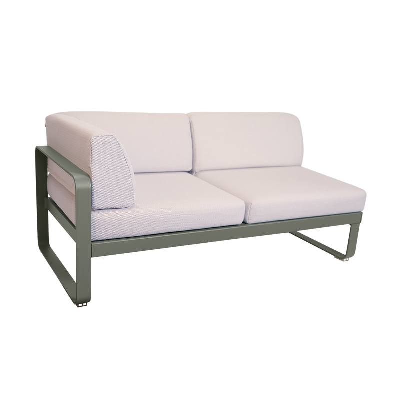 Load image into Gallery viewer, Fermob Bellevie 2-Seater Left Corner Module – Rosemary frame with Pearl fabric cushions
