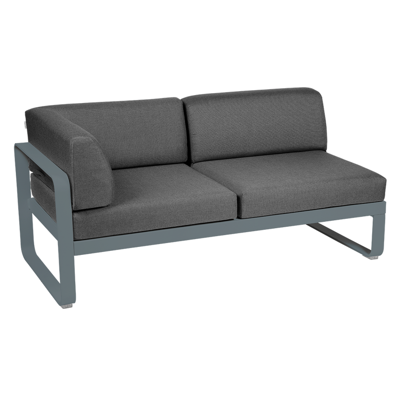 Load image into Gallery viewer, Fermob Bellevie 2-Seater Left Corner Module – Storm Grey frame with Graphite Grey fabric cushions
