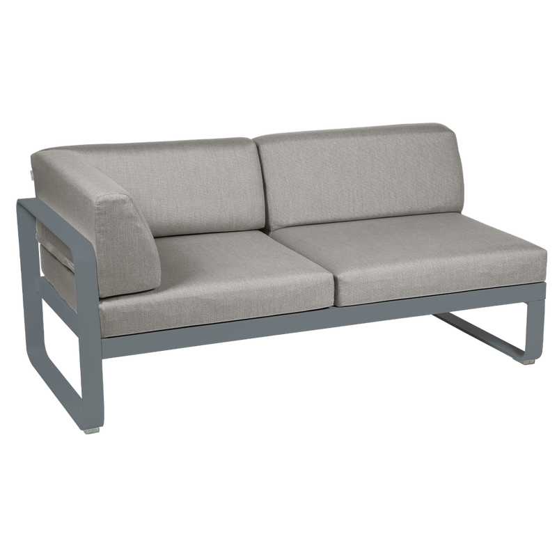 Load image into Gallery viewer, Fermob Bellevie 2-Seater Left Corner Module – Storm Grey frame with Grey Taupe fabric cushions
