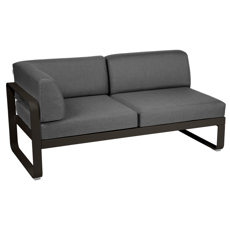 Load image into Gallery viewer, Fermob Bellevie 2-Seater Left Corner Module – Tonka frame with Graphite Grey fabric cushions
