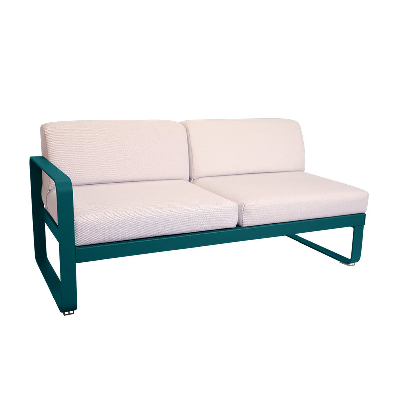 Load image into Gallery viewer, Fermob Bellevie 2-Seater Left Module – Acapulco Blue frame with Pearl fabric cushions
