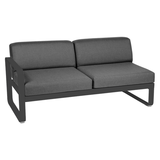 Fermob Bellevie 2-Seater Left Module – Anthracite frame with Graphite Grey fabric cushions