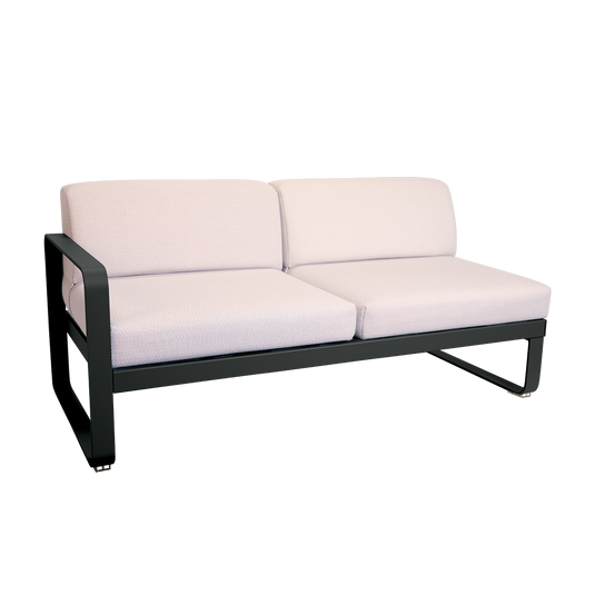 Fermob Bellevie 2-Seater Left Module – Anthracite frame with Pearl fabric cushions