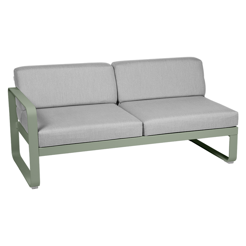 Load image into Gallery viewer, Fermob Bellevie 2-Seater Left Module – Cactus frame with Flannel Grey fabric cushions

