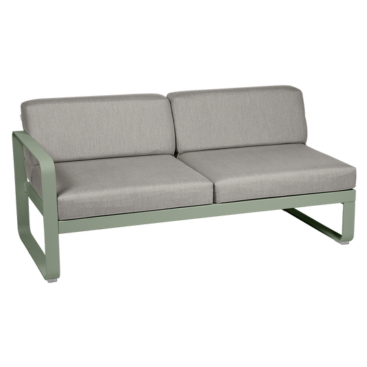 Fermob Bellevie 2-Seater Left Module – Cactus frame with Grey Taupe fabric cushions