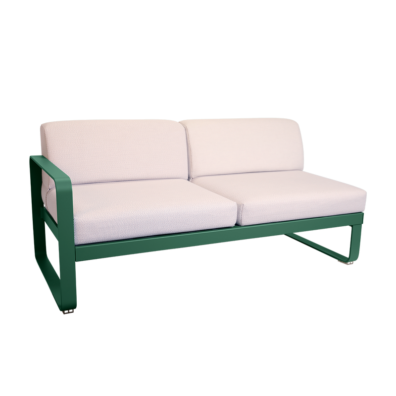 Load image into Gallery viewer, Fermob Bellevie 2-Seater Left Module – Cedar Green frame with Pearl fabric cushions

