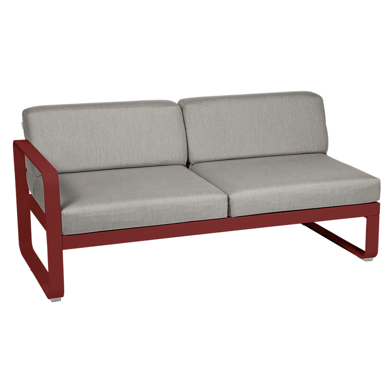 Load image into Gallery viewer, Fermob Bellevie 2-Seater Left Module – Chilli frame with Grey Taupe fabric cushions
