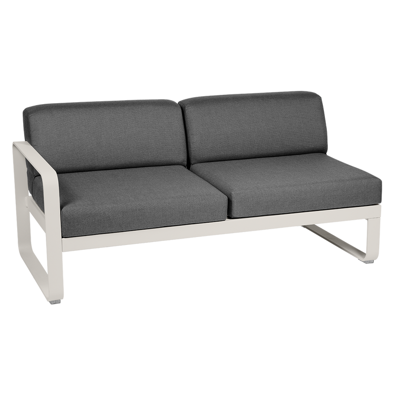 Load image into Gallery viewer, Fermob Bellevie 2-Seater Left Module – Clay Grey frame with Graphite Grey fabric cushions
