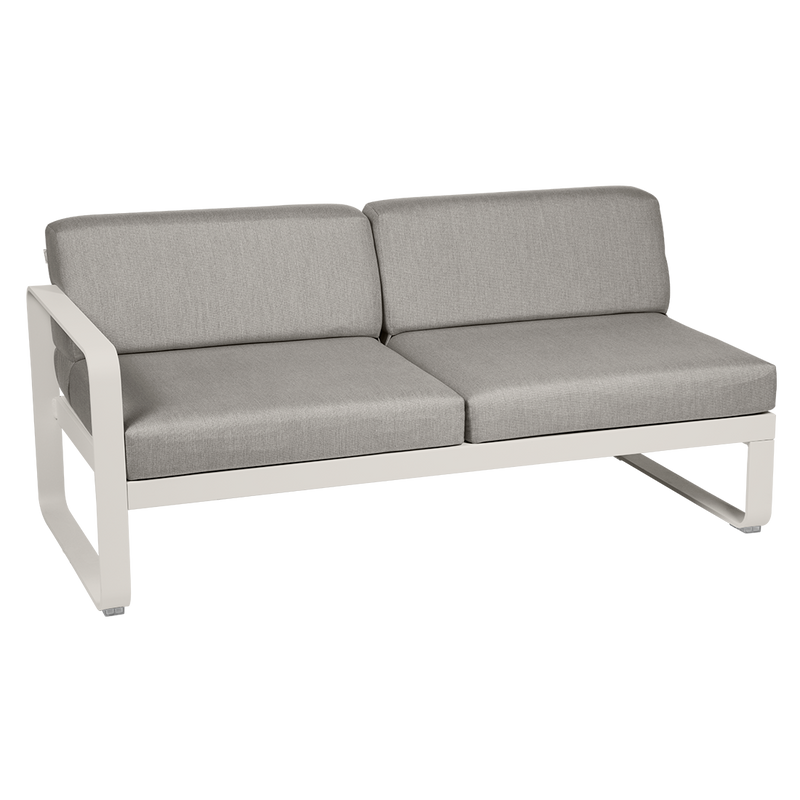 Load image into Gallery viewer, Fermob Bellevie 2-Seater Left Module – Clay Grey frame with Grey Taupe fabric cushions
