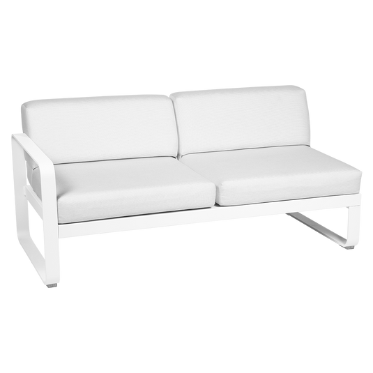 Fermob Bellevie 2-Seater Left Module – Cotton White frame with Off-White fabric cushions