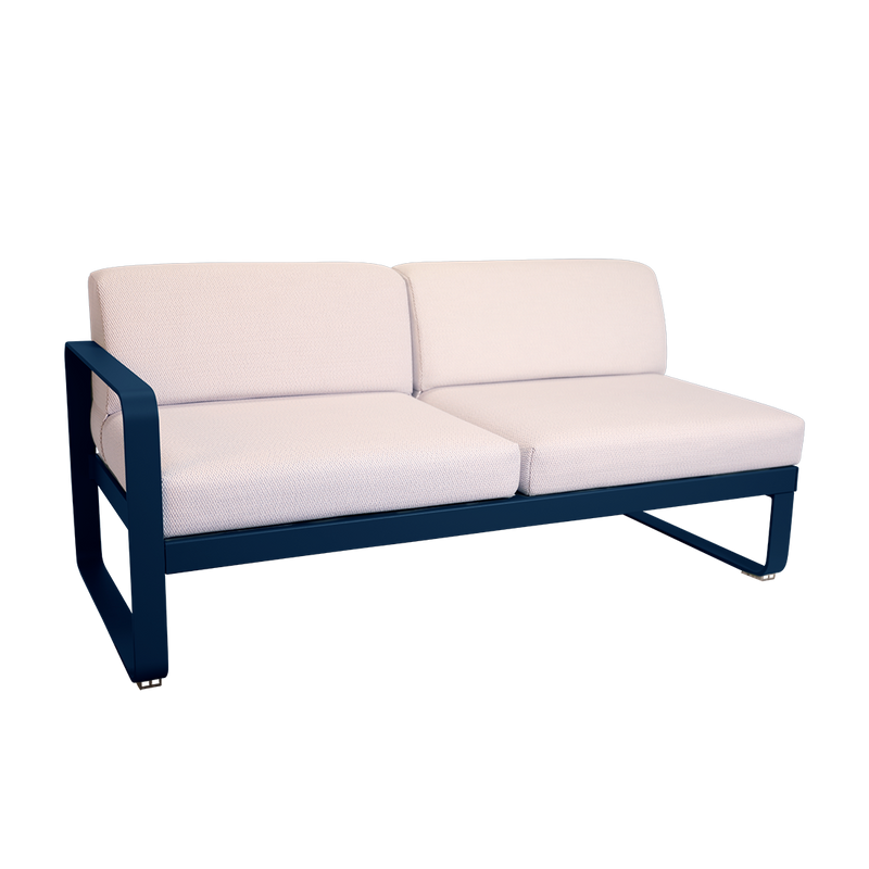 Load image into Gallery viewer, Fermob Bellevie 2-Seater Left Module – Deep Blue frame with Pearl fabric cushions
