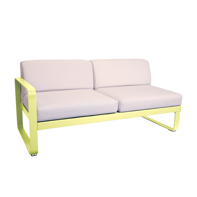 Load image into Gallery viewer, Fermob Bellevie 2-Seater Left Module – Frosted Lemon frame with Pearl fabric cushions
