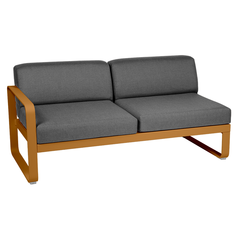 Load image into Gallery viewer, Fermob Bellevie 2-Seater Left Module – Gingerbread frame with Graphite Grey fabric cushions
