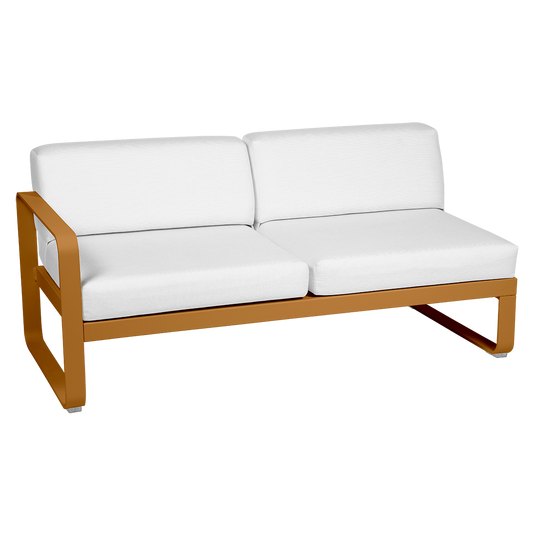 Fermob Bellevie 2-Seater Left Module – Gingerbread frame with Off-White fabric cushions