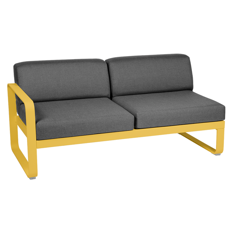 Load image into Gallery viewer, Fermob Bellevie 2-Seater Left Module – Honey frame with Graphite Grey fabric cushions
