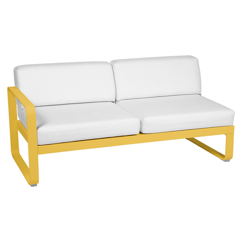 Load image into Gallery viewer, Fermob Bellevie 2-Seater Left Module – Honey frame with Off-White fabric cushions
