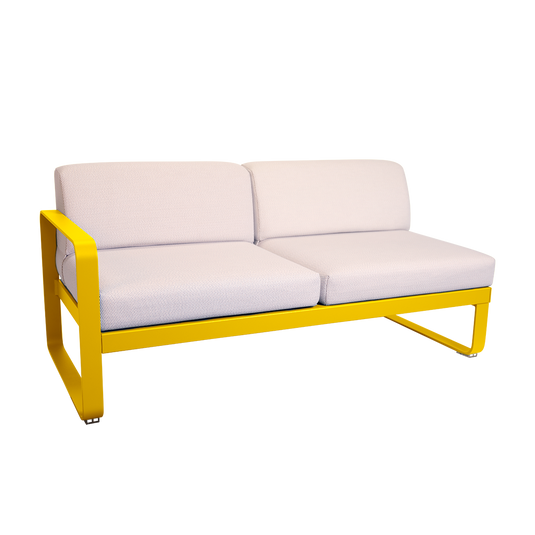 Fermob Bellevie 2-Seater Left Module – Honey frame with Pearl fabric cushions