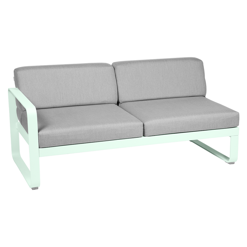 Load image into Gallery viewer, Fermob Bellevie 2-Seater Left Module – Ice Mint frame with Flannel Grey fabric cushions
