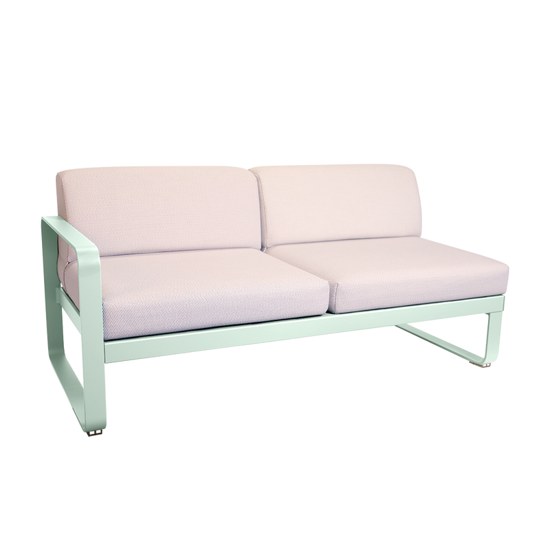 Load image into Gallery viewer, Fermob Bellevie 2-Seater Left Module – Ice Mint frame with Pearl fabric cushions
