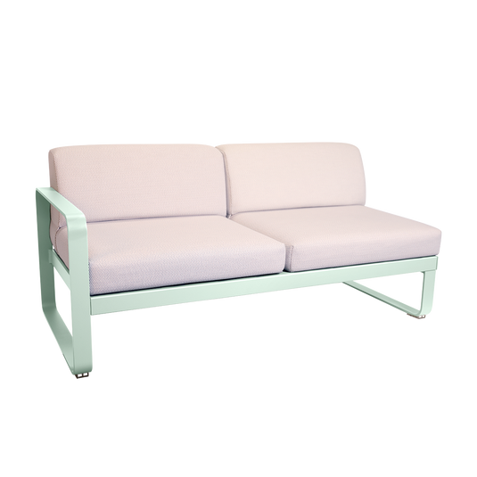 Fermob Bellevie 2-Seater Left Module – Ice Mint frame with Pearl fabric cushions