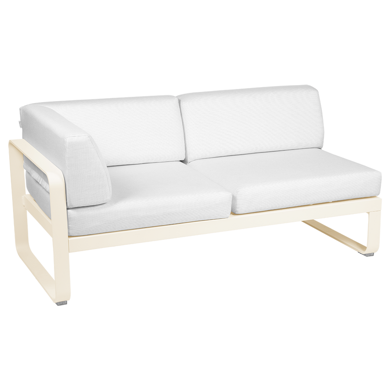 Load image into Gallery viewer, Fermob Bellevie 2-Seater Left Module – Latte Beige frame with Off-White fabric cushions
