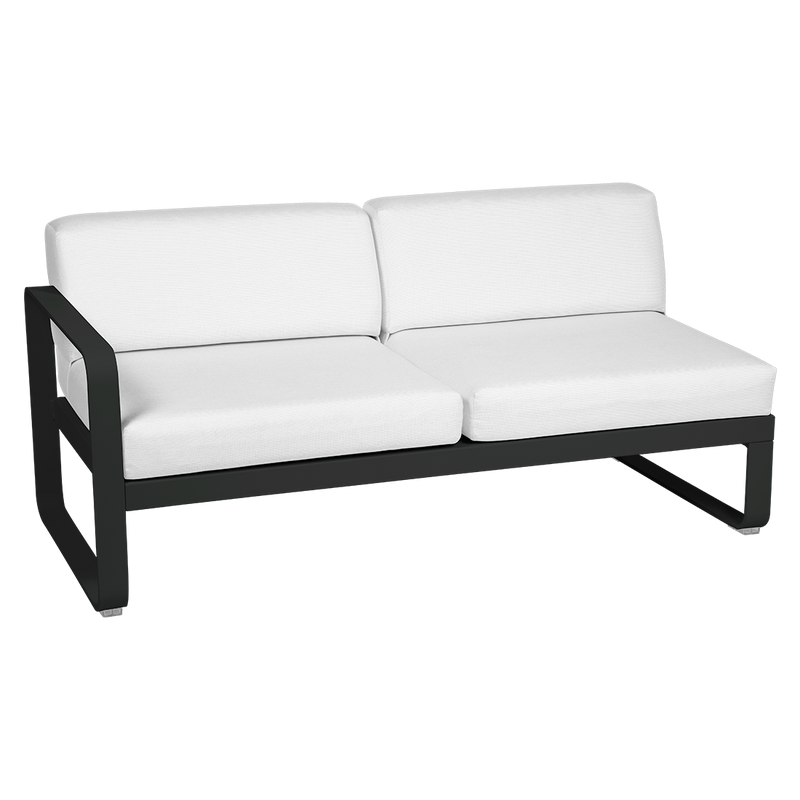 Load image into Gallery viewer, Fermob Bellevie 2-Seater Left Module – Liquorice frame with Off-White fabric cushions
