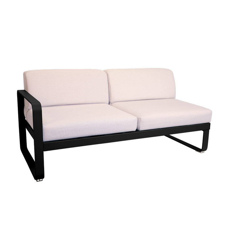 Load image into Gallery viewer, Fermob Bellevie 2-Seater Left Module – Liquorice frame with Pearl fabric cushions

