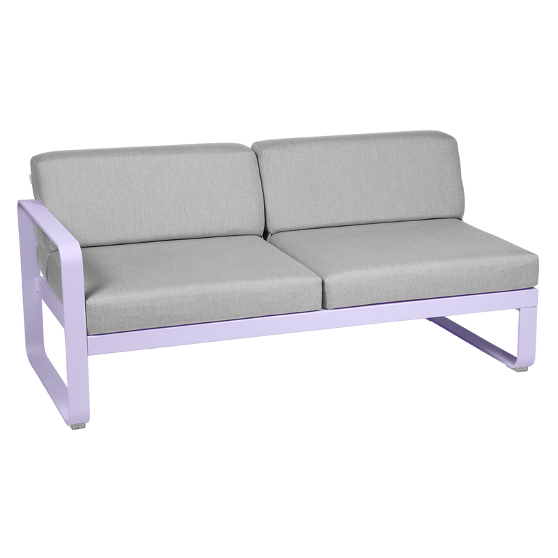 Load image into Gallery viewer, Fermob Bellevie 2-Seater Left Module – Marshmallow frame with Flannel Grey fabric cushions
